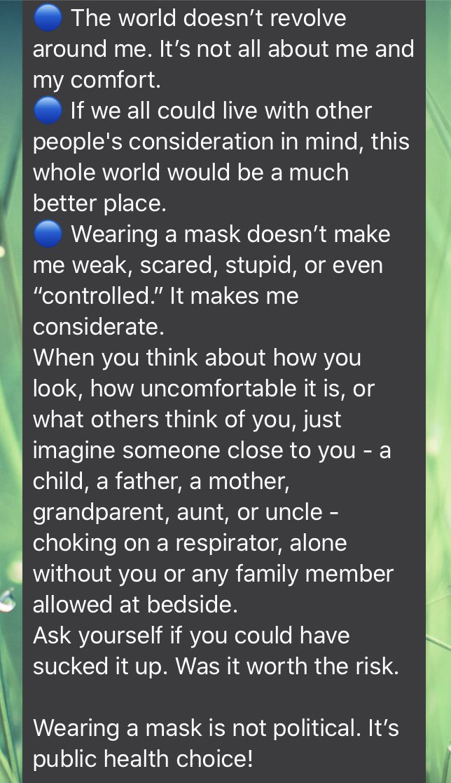 short4nowt's tweet image. This!!!👏🏼👏🏼👏🏼
#shieldus #wearamask #facemask #WearAMaskSaveALife #COVID19 #makessense #publichealthchoice