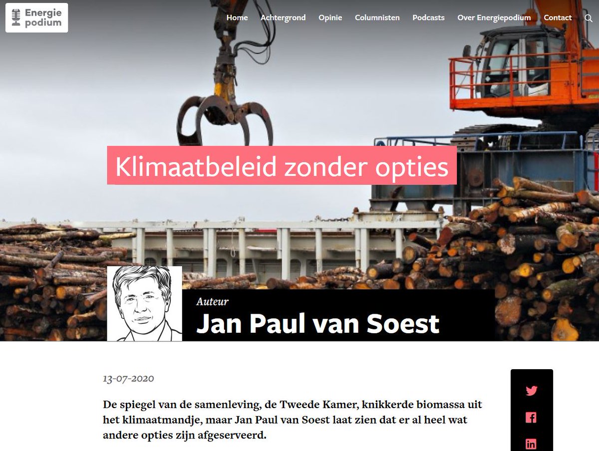Energiepodium's tweet photo. Biomassa wordt uit het klimaatmandje geknikkerd. Jan Paul van Soest ziet meer duurzame opties afgeserveerd worden. 
@janpaulvansoest @Gemeynt

Lees zijn column op de site van @Energiepodium : https://t.co/iGyNA6HexX https://t.co/lKtO3vMCVx