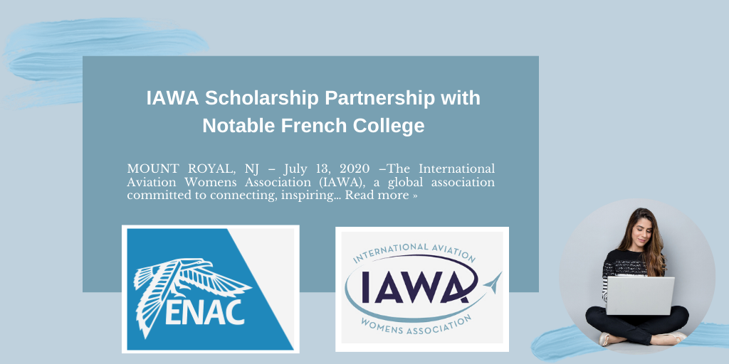 Inspire_IAWA's tweet photo. IAWA is proud to announce its scholarship partnership with École Nationale de l’Aviation Civile (ENAC).  This scholarship will support the professional development of women who intend to follow a career in aviation and aerospace. Read the press release: https://t.co/khRN4O9WQw. https://t.co/d5VjLI1T6E