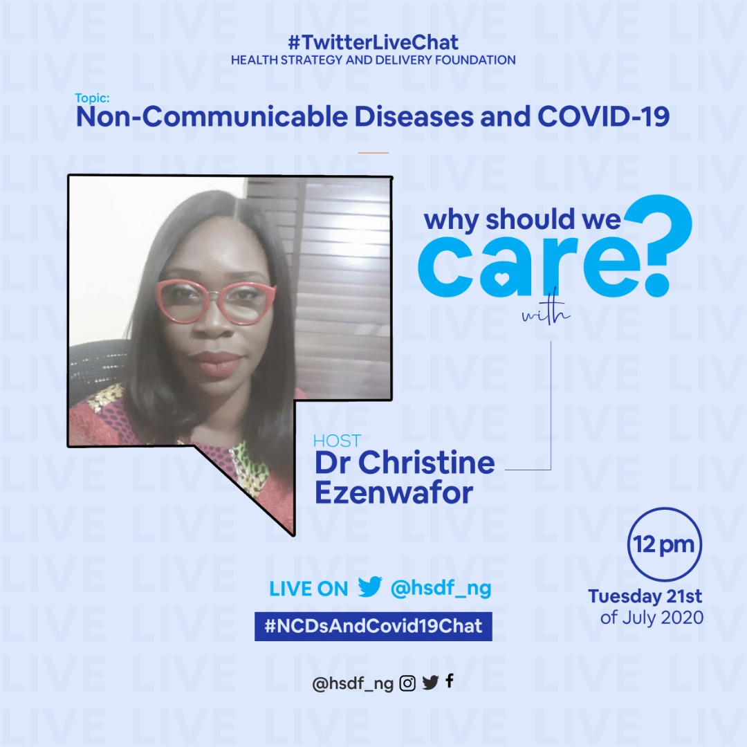 HSDF_NG's tweet photo. Have you had a chance to read our article on #NCDs&amp; #COVID19?

We've got an interesting update 👏👏 two of our public health advisors would be available to answer your questions stemming from the article and any other concerns you have bothering around #NCDs &amp; #COVID19. https://t.co/iQIlgxLjPa
