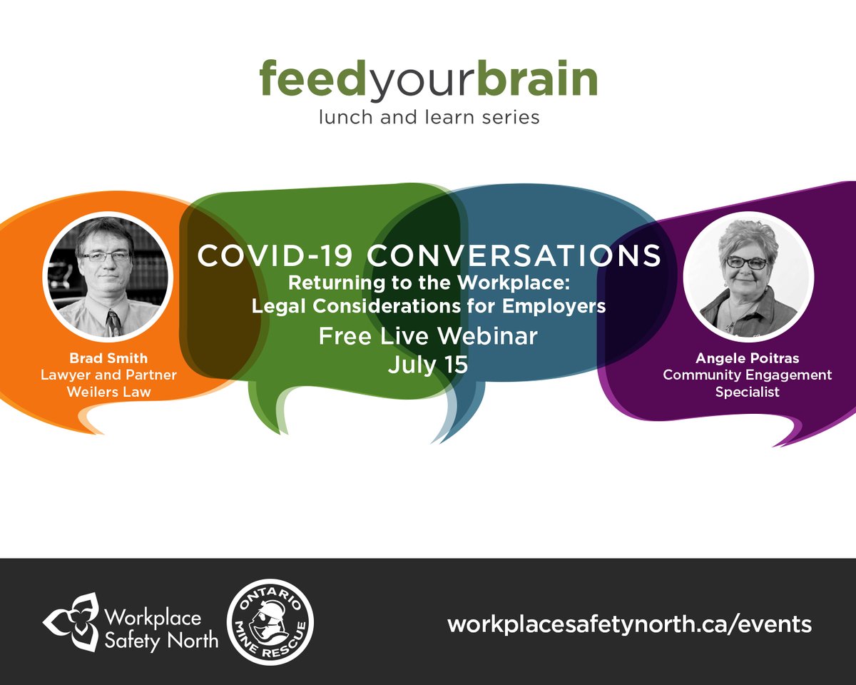 FINAL day to register! JULY 15 Free webinar "COVID-19 Conversations: Returning to the Workplace - Legal Considerations for Employers": ow.ly/lGpD50Al2Jn

#healthandsafety #covid19 #business #community #b2b