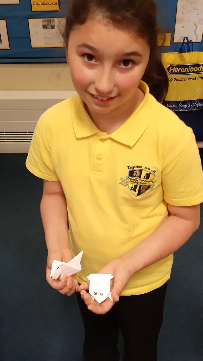 FriarageS's tweet photo. Amazing origami frog and dog made by Oli. https://t.co/ZJfrzxMt4l