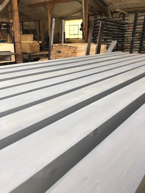 More busy days here at the shop - sanding, staining, drying &amp; assembling. Building beautiful privacy fence panels &amp; staining with colour “Barnboard” for another fencing project!