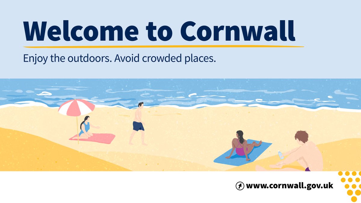 CornwallCouncil's tweet photo. If you're heading to Cornwall on a short break or summer holiday, we want everyone to stay safe so we'd ask that you plan ahead, book ahead and follow all safety guidance.

Enjoy everything that Cornwall has to offer, but avoid crowded places 🙏 https://t.co/8uMdBSE0MZ
