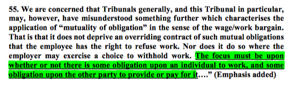 9/ The widest definition commonly relied upon is that in Cotswold Development v Williams, in which Langstaff J at para 55, held that it includes not only an obligation to pay for work done but also an obligation to provide work.