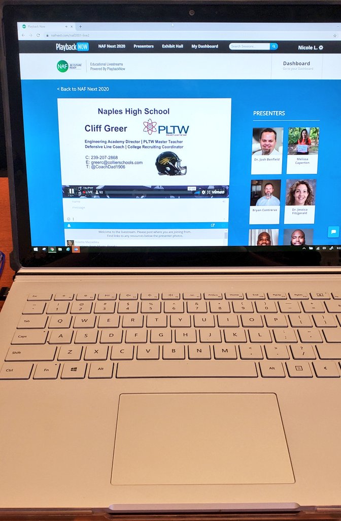 CCAcademies's tweet photo. Cliff Greer, Distinguished #PLTW and @NAFCareerAcads Academy of Engineering Lead Teacher Presenting About Best Academy Practices at #NAFNext20!  @collierschools @NaplesHS #CCPSSuccess https://t.co/pgz4dgnesl