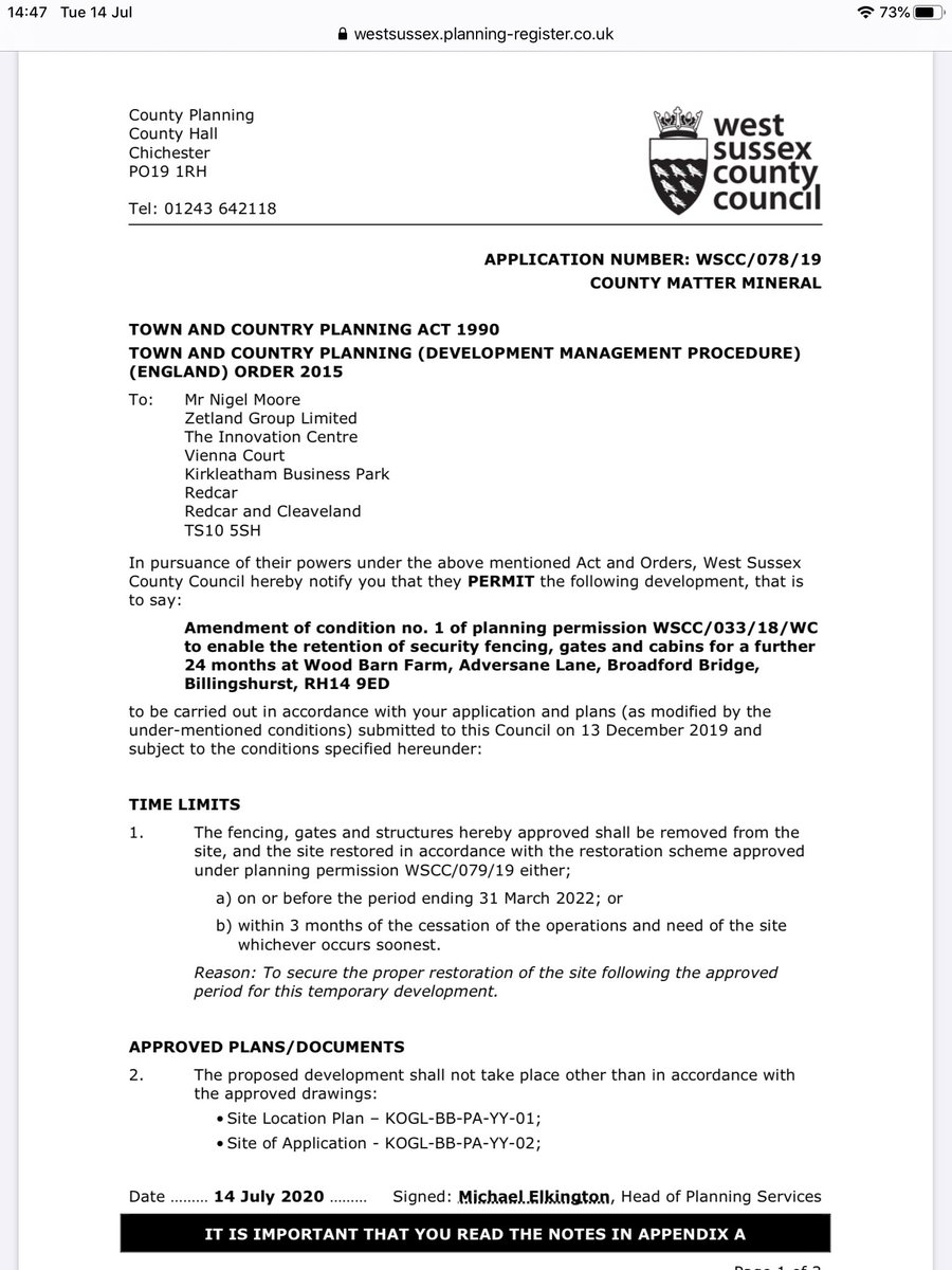Anton13579's tweet photo. Permission granted

Planning #decion notice published on the #BroadfordBridge planning extension of time 
 #UKOG https://t.co/ypxkB64T2O
