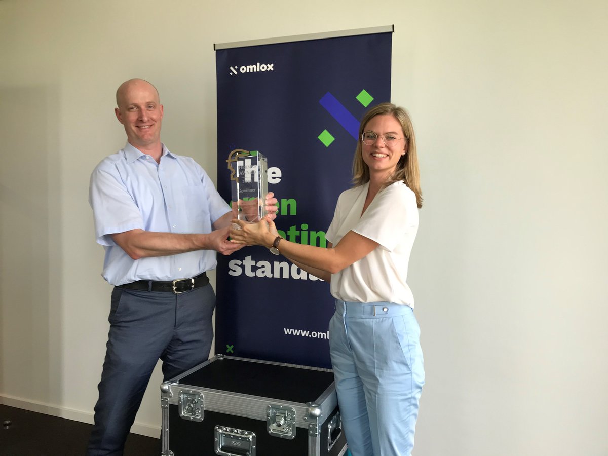 omloxstandard's tweet photo. @omloxstandard is the winner of the Hermes Award 2020!!! YAY! We are very proud! Let's see how omlox will grow in the next few months! Thanks to all our partners for their commitment. Come join omlox! We are proud to be part of @AllThingsPROFI . #omlox #HM20 #HermesAward https://t.co/ppKDwIb2yP