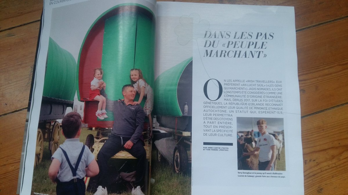 Sez_Saz's tweet photo. Proud to be living abroad and see Ireland celebrated through Traveller culture in the pages of a French magazine. #TPW2020 #diversitywithin https://t.co/llSplCwY6F