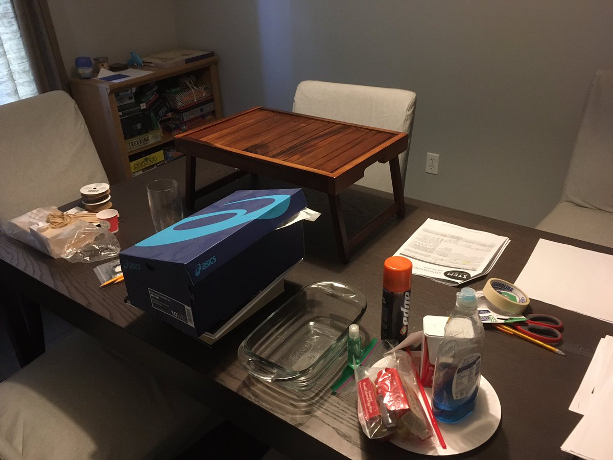 capcomconrad's tweet photo. Commandering the dining room table for the first full day of hands-on activities @USNASTEMCenter #SETSail2020 ! It’s also Crazy Hat Day, so representing @LifeAtPurdue ! #Boilermaker #STEMedu #lifelonglearner https://t.co/CNwfWz2EOw