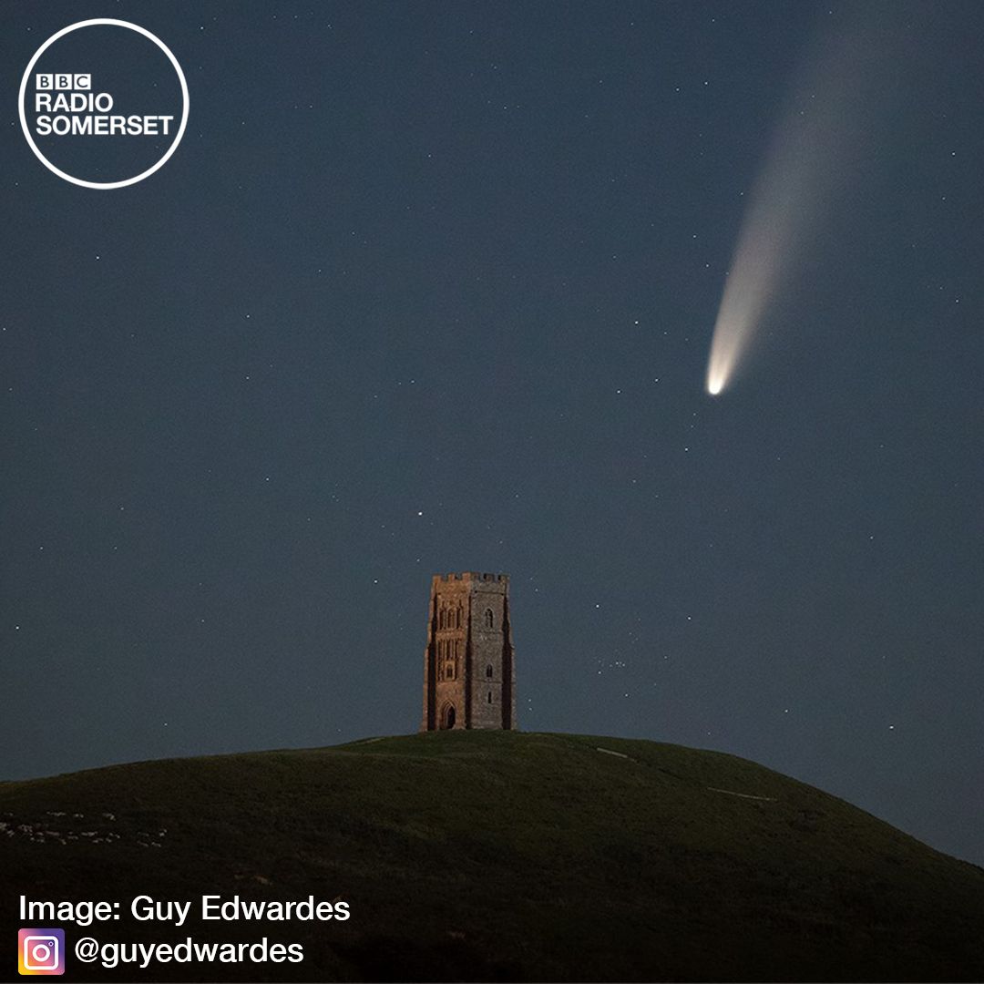RT <a href="/bbcsomerset/">BBC Somerset</a>
What a spectacular sight! ☄️

This stunning shot captured the moment Comet Neowise was streaking across our skies above Glastonbury Tor over the weekend 😍