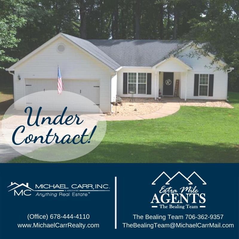 mikecarrinc's tweet photo. Just Listed in Winder, Ga & UNDER CONTRACT within 24 hours! Whoo Hoo! Congratulations to the sellers & way to go Bealing Team! 🥳🏡 #AnythingRealEstate #ExtraMileAgents https://t.co/RuyklRIx2g