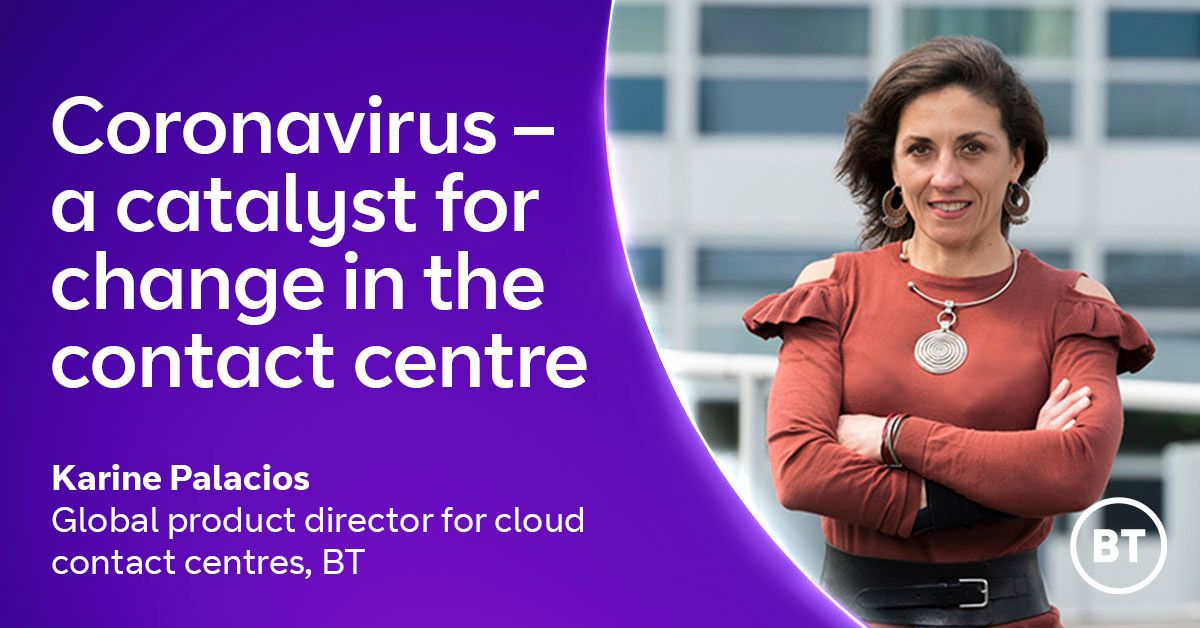 bt_global's tweet photo. What does the future hold for #contactcentres? Our expert explores how you can better manage the unpredictability of call demand and enhance #agentexperience in our latest blog post: https://t.co/9XsLkchkEX #CustomerExperience #WorkingFromHome #RemoteWorking #AI https://t.co/94CxmEb5gV
