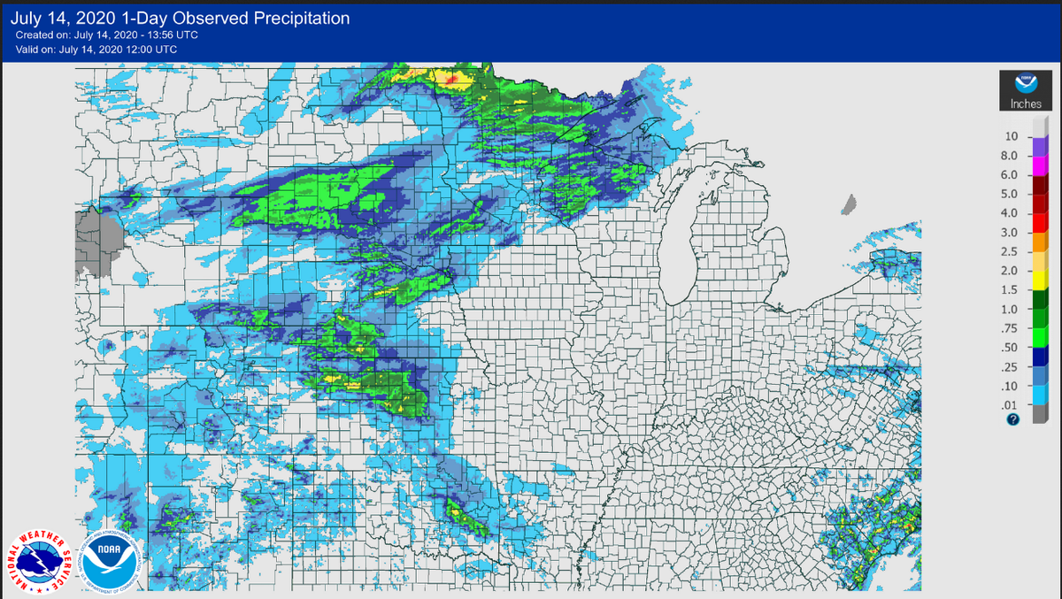 FarmPolicy's tweet photo. 24 hour rainfall (#Illinois, #corn, #soybeans). https://t.co/Fm1bKoNDa3