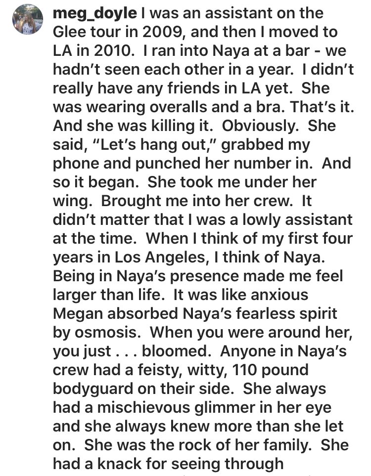 janemarielynch's tweet photo. I hope my lovely niece @Meg_Doyle won’t mind my sharing her Insta post. This was @NayaRivera https://t.co/kbdgZeakqT