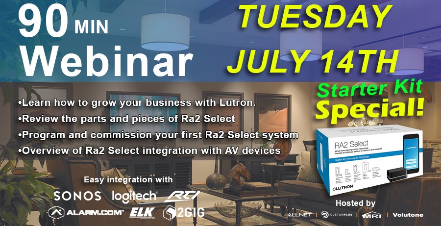volutone's tweet photo. Get ready for our Lutron webinar training happening today!
First 90min Class begins at 8AM

https://t.co/wYBPnqUuOG https://t.co/hFzPkp3nDh