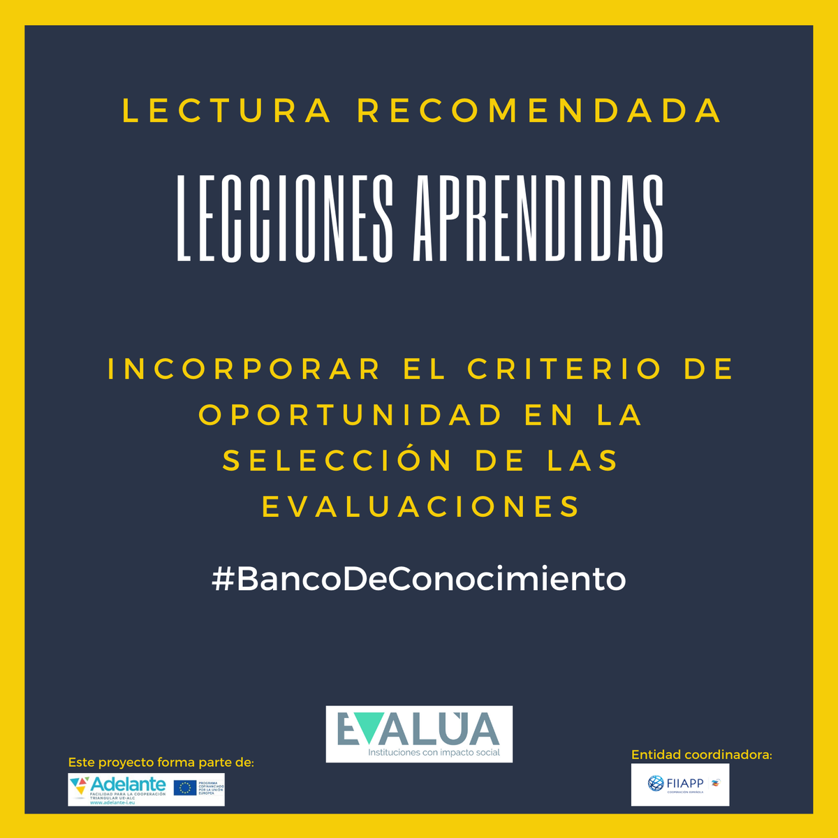 💡Para realizar evaluaciones de calidad es imprescindible contar con liderazgo y apoyo político de alto nivel.
 
👉Más lecciones aprendida en
#BancoDeConocimiento de @ADELANTE_UE_ALC 
bit.ly/3dnzcDA