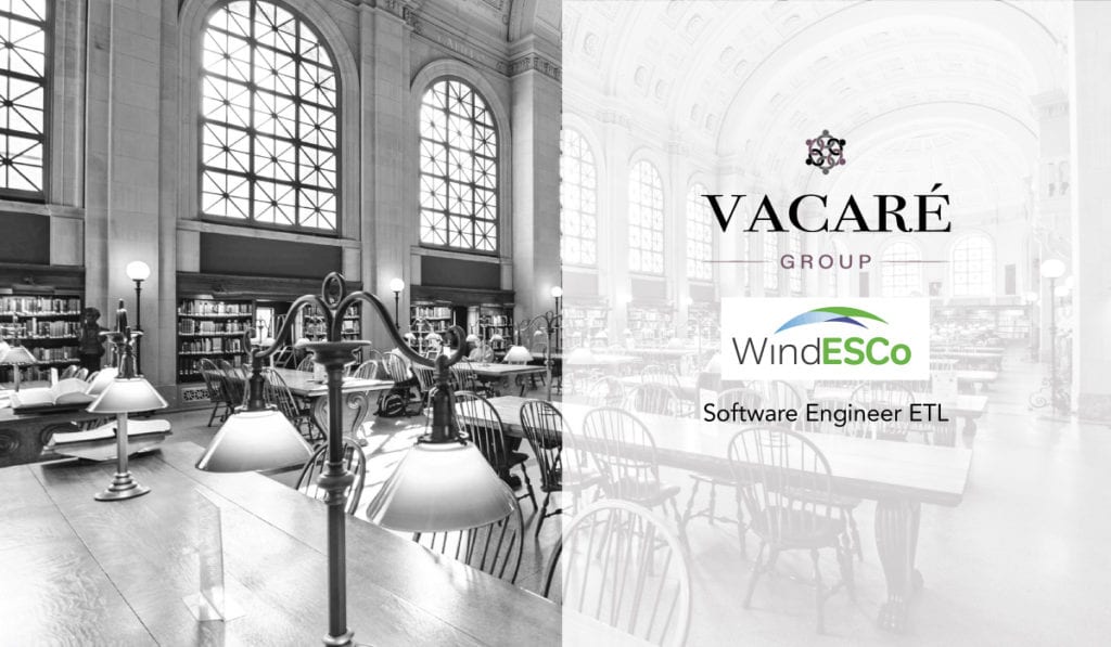 Software Engineer ETL – WindESCo – Featured Job Posting from the Vacaré Group Boston: Overview: Software engineer in the R&amp;D group focused on enhancing our data collection and storage solutions and working directly with customers to set up hardware and… vacaregroup.com/talent-acquisi…