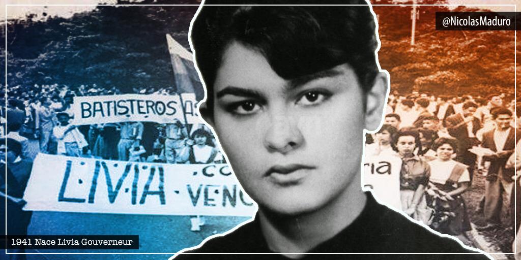NicolasMaduro's tweet photo. Celebramos 79 años del natalicio de la heroína y mártir del pueblo, Livia Gouverneur. Lideresa con un gran espíritu combativo que luchó por la construcción del Socialismo. Su entrega abnegada y valentía es un faro de luz para nuestra juventud patriota. ¡Livia Vive! https://t.co/9znY0yrtO2