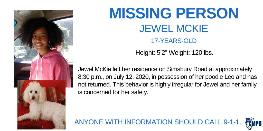 CMPD's tweet photo. Have you seen Jewel McKie? Our detectives need your help in locating him. 📣Please share! #clt #cltnews #CharlotteNC https://t.co/5YVPhDbrAk