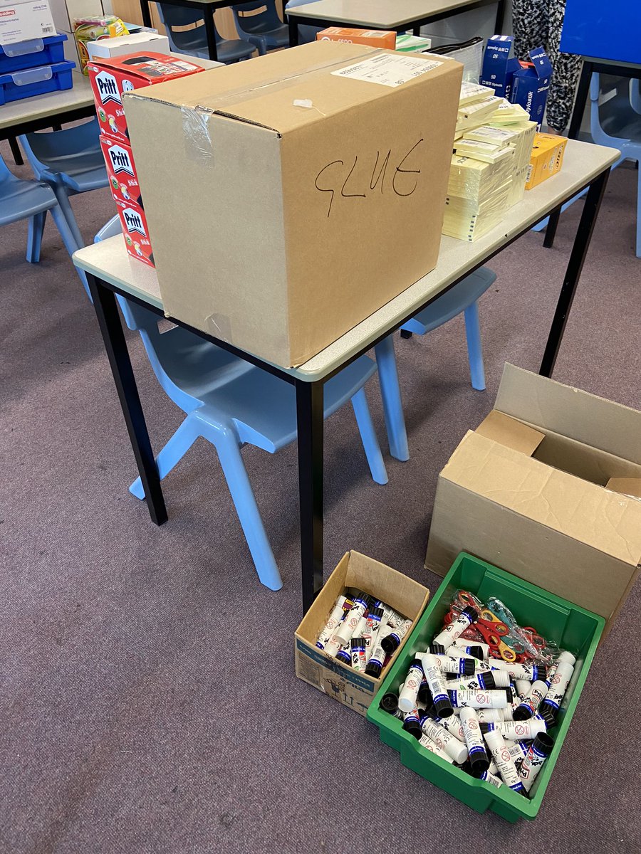 Faculty resource amnesty! 😱 The big question is... who was hoarding the piles of glue?!