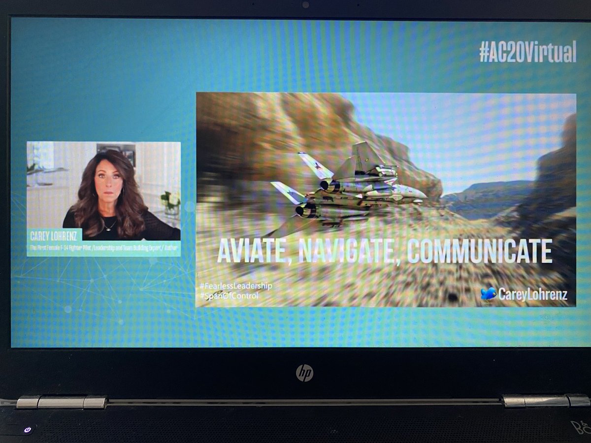krisjar's tweet photo. Truly inspiring opening keynote by @CareyLohrenz at #ac20virtual Thank you! I needed that! #fearlessleadership https://t.co/im8RZhuYAb