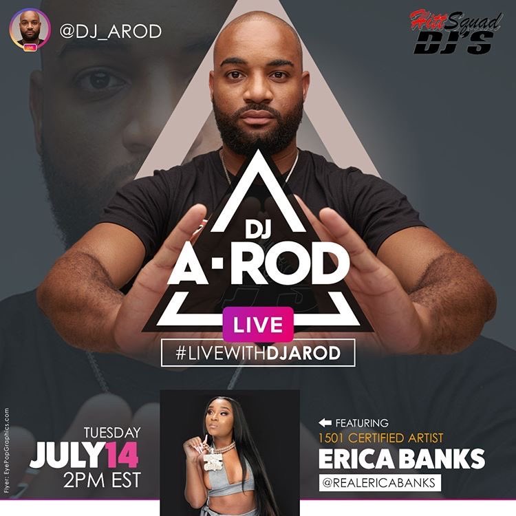 DJ_AROD's tweet photo. Tap in‼️‼️‼️ 2pm
#IGLive interview w/ @realericabanks
#LiveWithDJAROD
#Hittsquaddjs
#ssu24 #ssu23 #ssu22 #ssu21 #ssu https://t.co/NmI4tYTenb