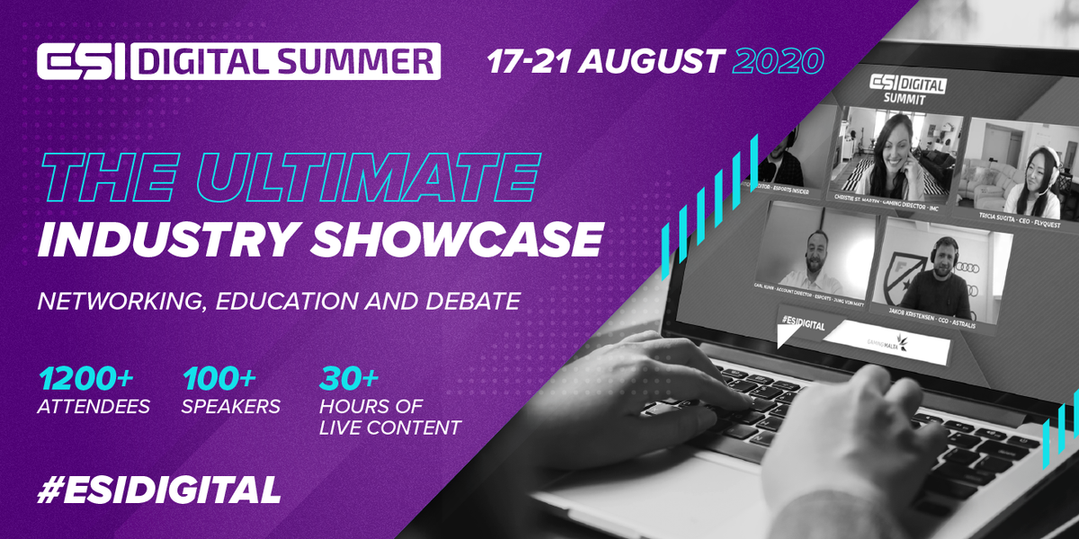 esportsinsider's tweet photo. Esports Insider is pleased to unveil ESI Digital Summer (#ESIDIGITAL), a week-long series of panels, keynotes, and networking spanning a different region each day over August 17th-21st!

https://t.co/hBqqN54Fz5 https://t.co/hUm7GMeyHO