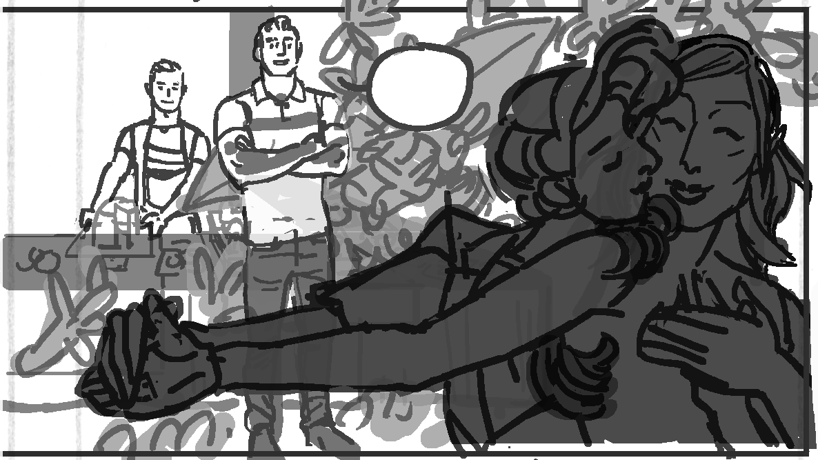 I'm currently drawing a slice of life gay erotica graphic novel. It's about boys, anxiety, baking, science fiction, and what it's like to observe but not participate. Since it's not announced yet, it goes by the codename "Ferrochrome".