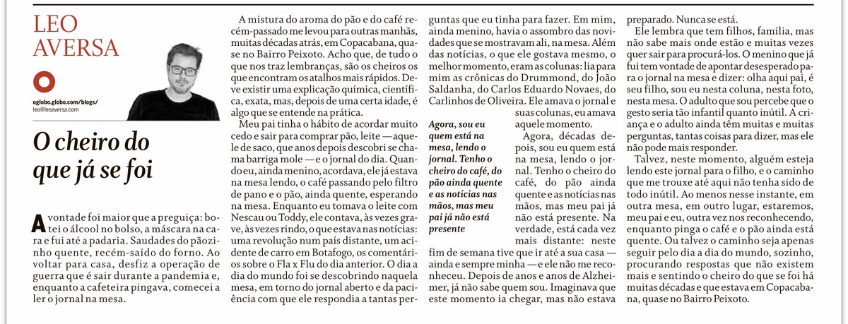 Que crônica, amigos! Que crônica! Parabéns, <a href="/LeoAversa/">Leo Aversa</a>.