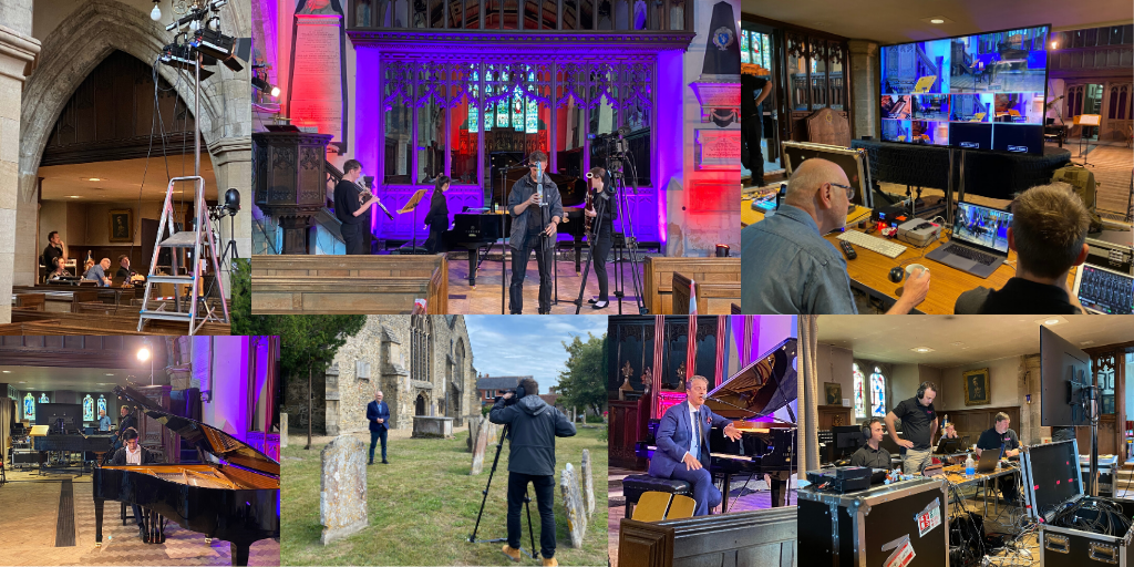 Our 'home' venue @stmaryspetworth became a live recording studio yesterday and TONIGHT from 7.30pm you can enjoy the results in the wonderful company of @harrythepiano @Rylance_Harry #VoreiosTrio  #royalacademyofmusic #livemusic #onlineconcert #classicalmusic #piano #fundraiser