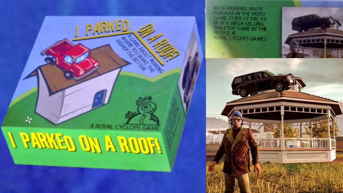 MonPrinCyclope's tweet photo. If the first #RoofParking was from #StateOfDecay1 and made it into state of decay 2.......Does that mean that the second #RoofParking which is from #StateOfDecay2 will make it into #StateOfDecay3 ???
What do you all think....??
#MyOwnEasterEgg #MonPrince #Legend #RoofMaster https://t.co/jm4HGlSg8w