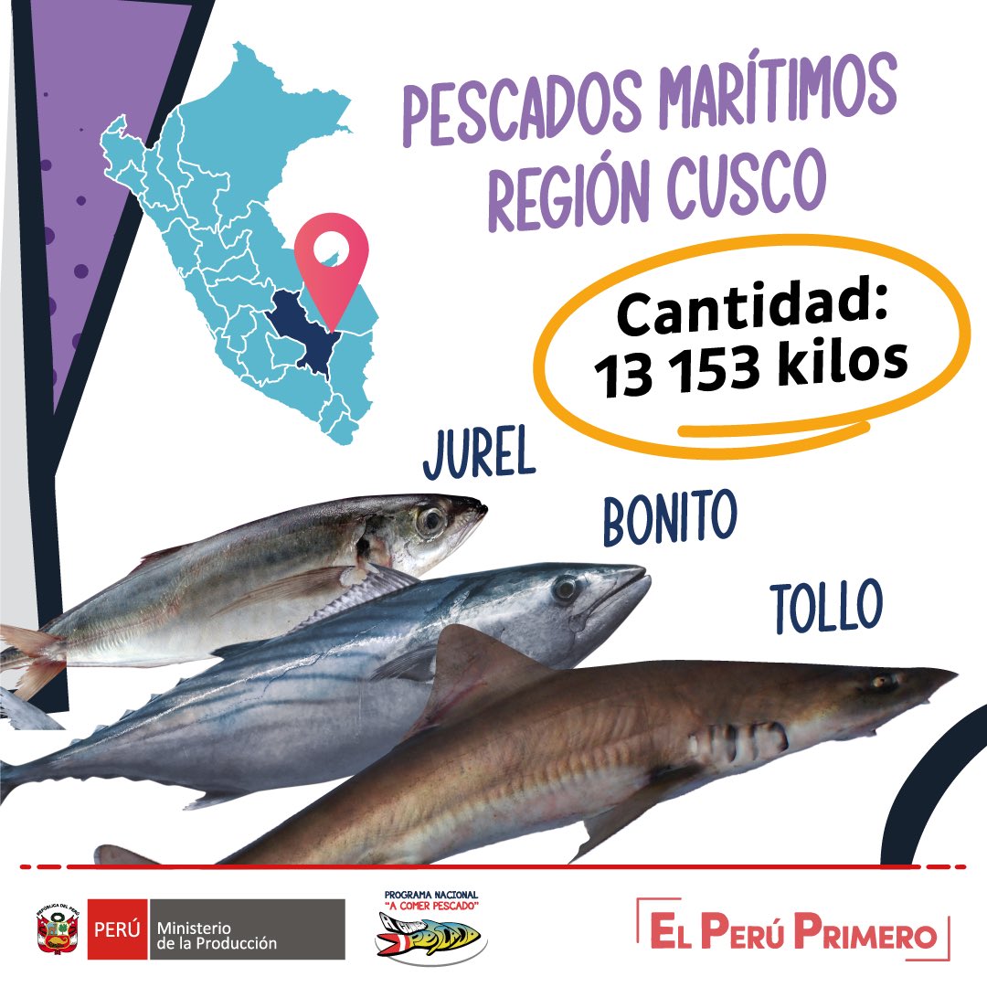 AComerPescado's tweet photo. 🙋🏻♂️🐟 A través de las ferias, "Mi Pescadería", pescadores artesanales y acuicultores ofrecen sus productos en diferentes regiones del país. 🇵🇪
🎉 Hoy felicitamos a nuestras #RegionesPower del mes de junio. 💪🏼👏🏼
#ComeSanoComePescado #PrimeroMiSalud https://t.co/PQkhTHeGq6