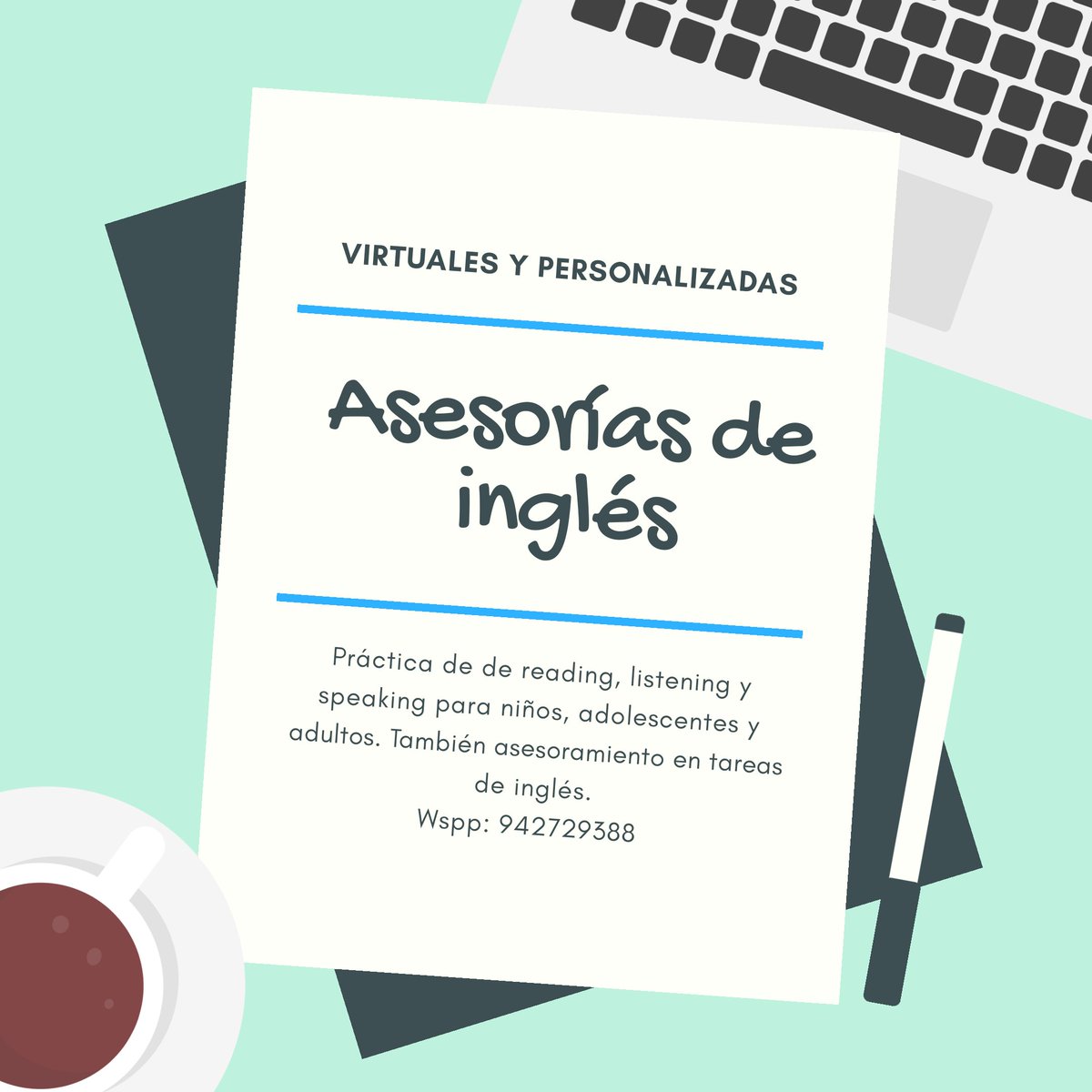 Si necesitan un speaking partner, si les cuesta hacer su tarea de inglés del instituto o si tienen hijos que no le entienden a su profe de inglés, me pueden escribir por wpp o mandar DM ☺️ #EmprendimientoNacional #emprendimiento