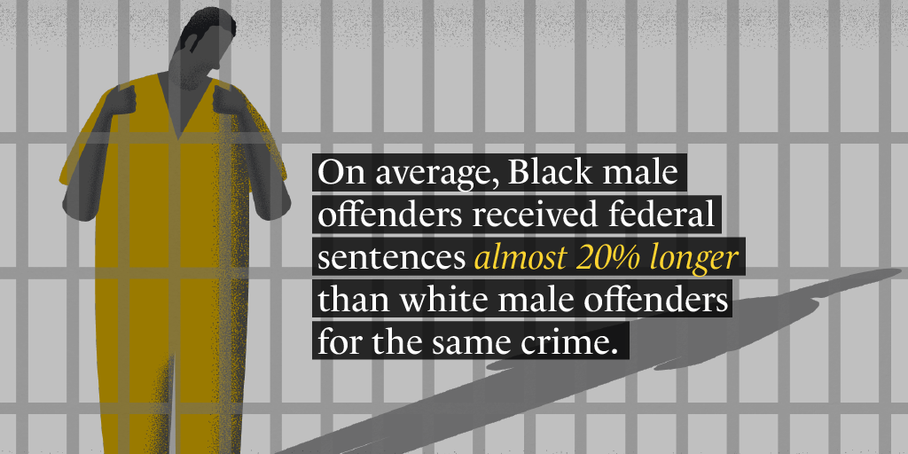 7/13 Black Americans also face a higher chance of imprisonment and longer sentences for similar crimes and have a greater chance of dying from an encounter with a police officer, compared with white people.