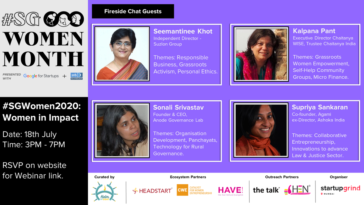 StartupGrindMum's tweet photo. We are excited to announce a unique program to support aspiring entrepreneurs. Curated by @helmofeight to highlight women leaders working to addressing problems at personal, inter personal and systemic levels.

Sign up for the event: https://t.co/wSFY56MYSF

#SGWomen https://t.co/S8OCQ9YLFK