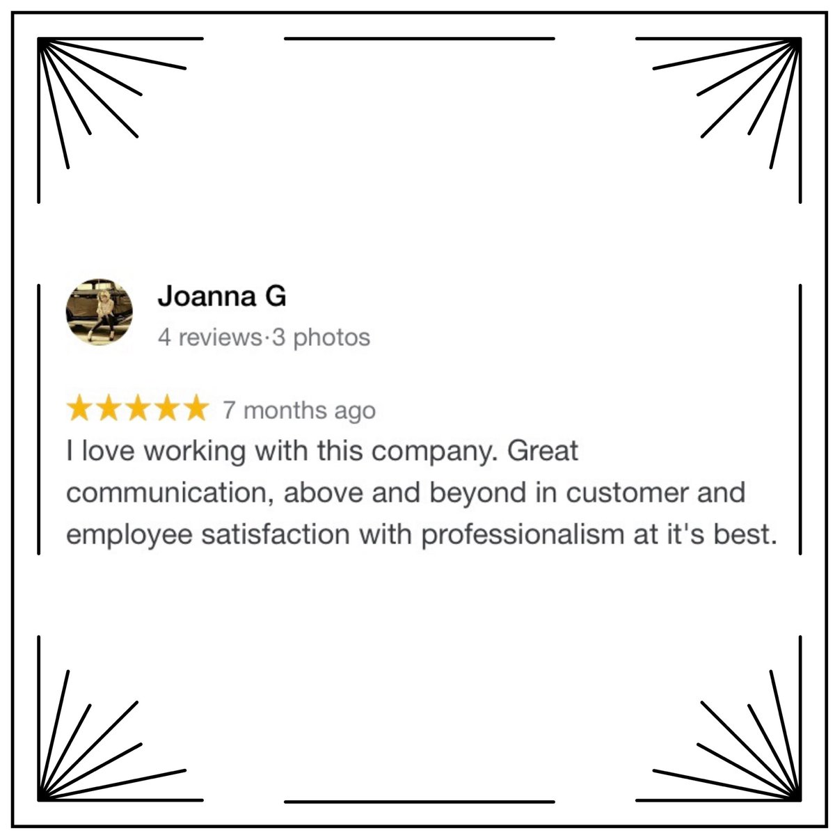 We can’t thank you enough for all of these great reviews! We appreciate our BA’s so so much!