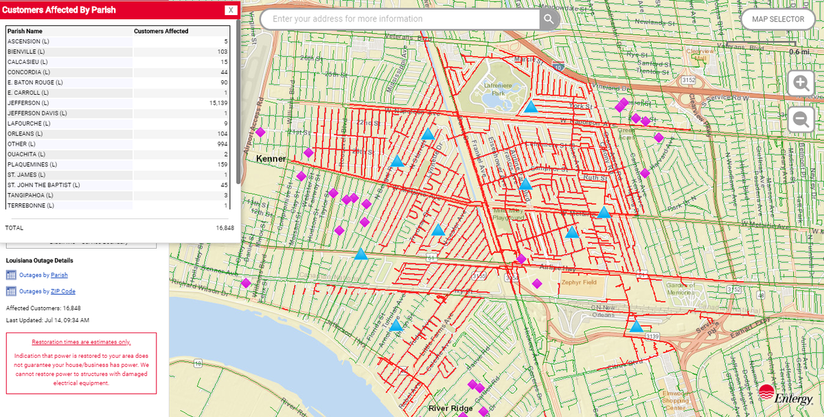 Dave Nussbaum On Twitter Breaking There Is A Large Entergyla Power Outage In Jefferson Parish Impacting 15 000 Customers Beon4 Wwltv