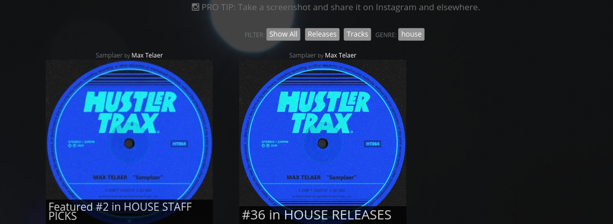 BeatTracker's tweet photo. @hustlertrax is CHARTED 1x @ Beatport. BIGUP to Max Telaer README https://t.co/FMKQ94qEGx https://t.co/X0AeeUo6WS