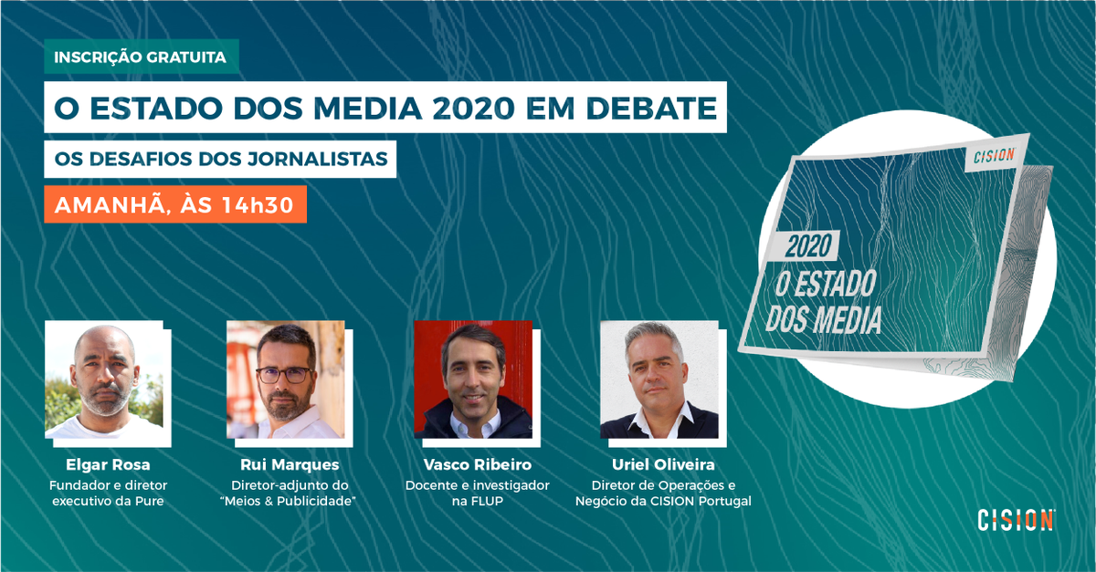 cisionportugal's tweet photo. “O Estado dos Media 2020” reúne novamente destacados profissionais do setor. Junte-se a nós, amanhã!
https://t.co/k9ijSKfQmM
#cision #cisionpt #media #purecommunication #meiosepublicidade https://t.co/DGH8dNV93A