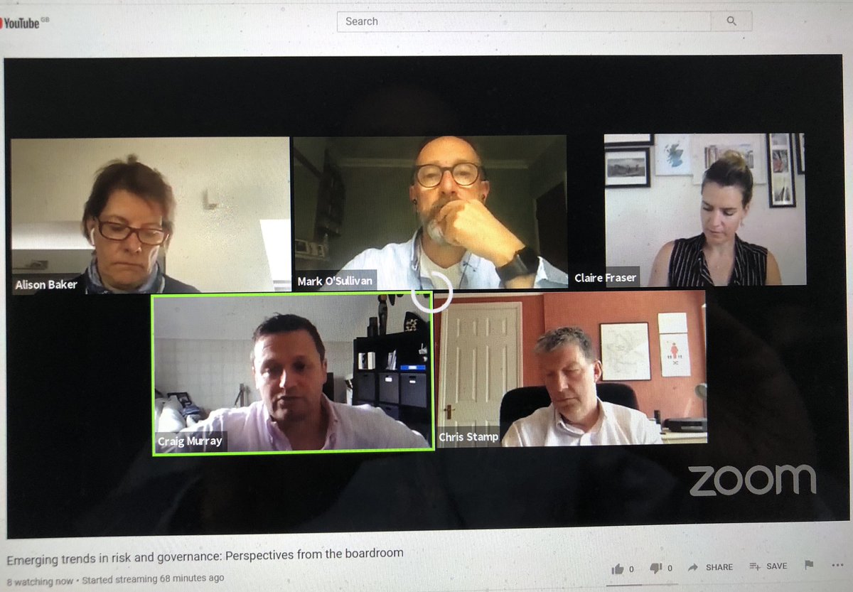 MsullsMark's tweet image. Privileged to chat all things risk and governance with #craigmurray, #alisonbaker, #chrisstamp and #clairefraser. My son will be so impressed with me being a YouTuber! @EmperorTalks