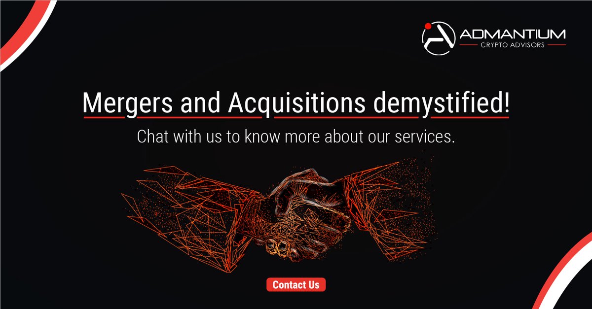 AdmantiumCrypto's tweet image. The complex process of Mergers and Acquisitions is made easier through the buy and sell side support, transaction advisory services and, deal negotiations.
 
bit.ly/3f2qkow

#Mergersandacquisitions #admantiumcryptoadvisors  #blockchainexperts #defi #crypto #Blockchain