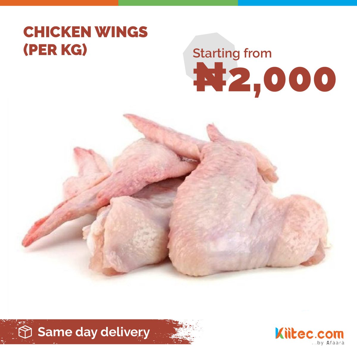 Kiitec__NG's tweet photo. Planning to incorporate chicken into any of your meals this week? Shop for fresh chicken wings  

https://t.co/jSi5Zlp1VC . 

Same day delivery is available for orders placed before 12pm, and all deliveries are made straight to your doorstep! https://t.co/wIbFeJJp1b