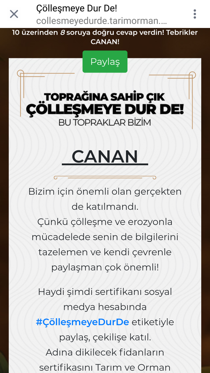 #ÇölleşmeyeDurDe