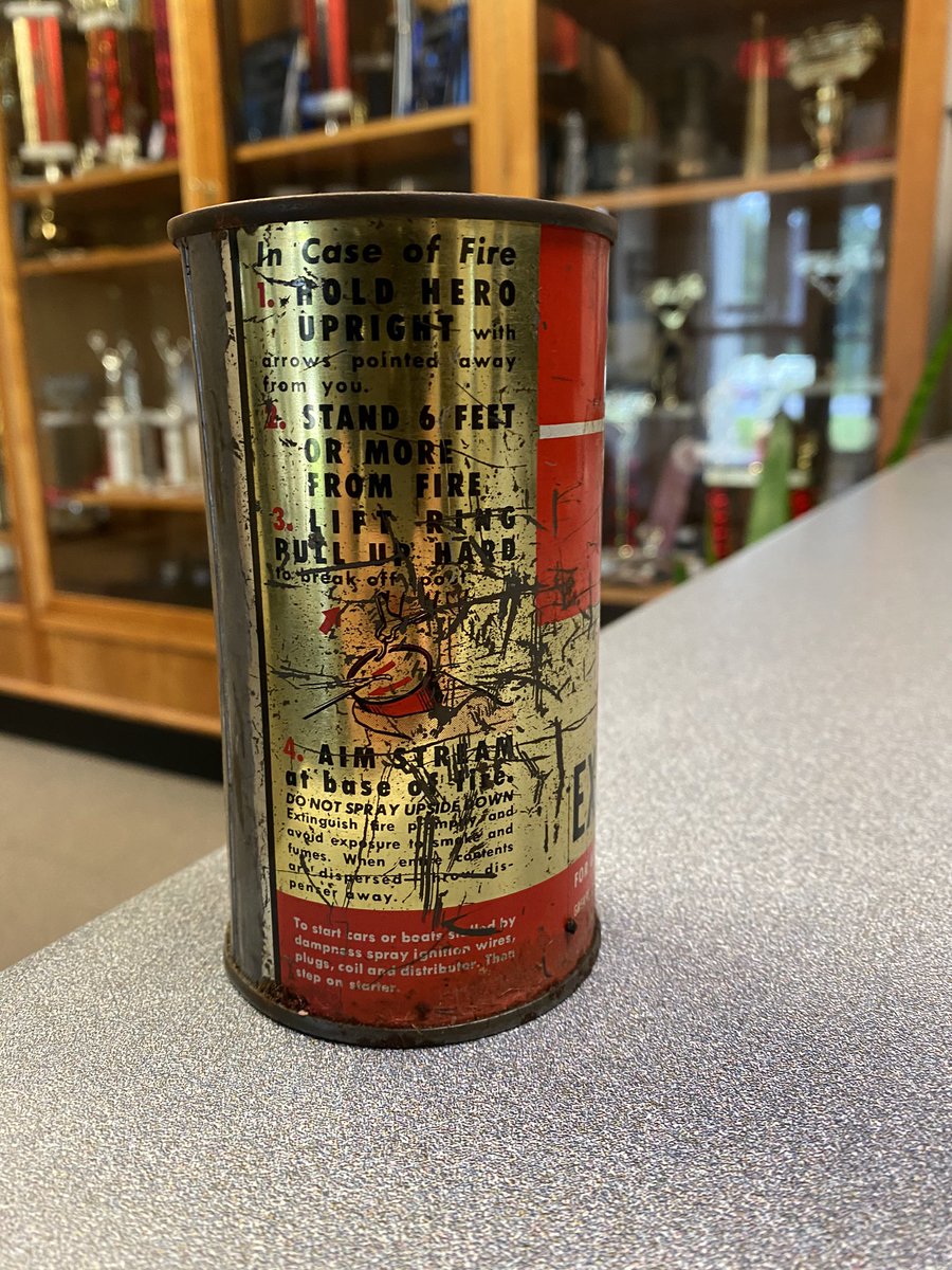 StrathamFire's tweet photo. From time to time we help town residence get rid of old and out of date fire extinguishers. I think we’ll hold on to this one. #firehistory https://t.co/as4PyXKEfC
