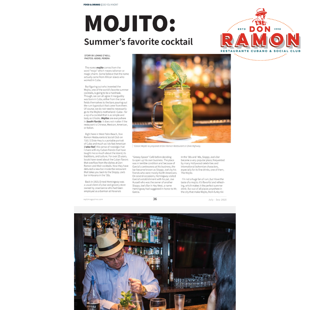 DonRamonDixie's tweet photo. At #DonRamonDixie, we love embracing our #culture by bringing our community #authentic Cuban meals and drinks! Take a look at this article to learn more about the #classic #mojito. #561Craving #AuthenticCuban #CubanFoodSpecialists #WestPalmBeach #ALoCubano https://t.co/aTZPKVfgJa