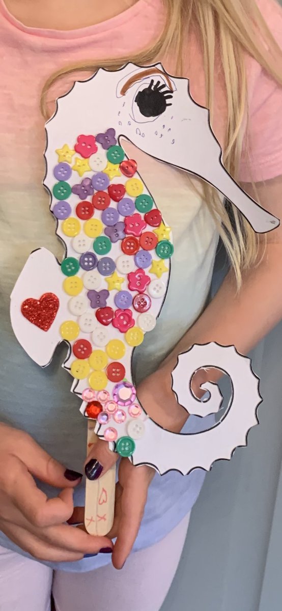 rhi2402's tweet photo. Charlotte has been busy decorating her seahorse for class and also finding materials from the garden to spell her and her baby brothers name for her forest school art.
@MissStead3 @WhiteCourtScho1 https://t.co/1XCe188rc1