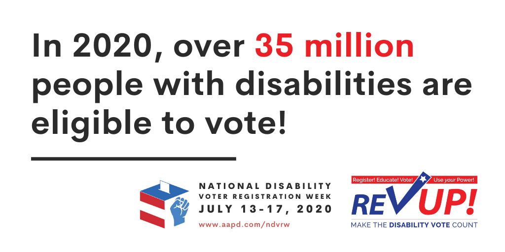 WeHaveAStake's tweet photo. It’s time to get out the #DisabilityVote. Providers across the country have a chance to make sure that the voices of the disability community are heard. @TheRealANCOR https://t.co/gzyBcSI58V #REVUP https://t.co/yuFCjV0pfI