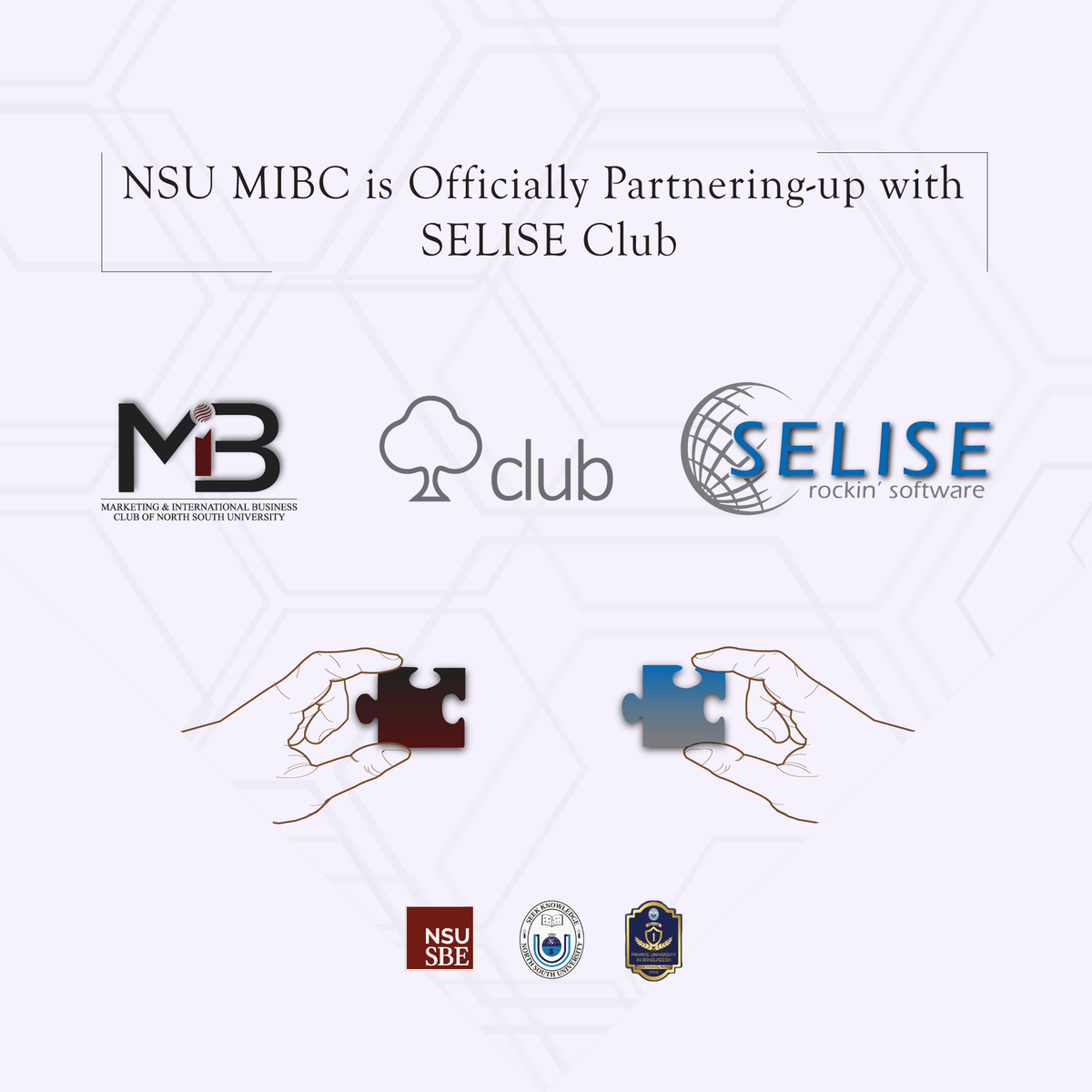 MIBC_NSU's tweet photo. Marketing and International Business Club of North South University is proud to take a step in digitally managing all member activities through the platform SELISE Club with a two-year partnership with SELISE Bangladesh. 

#NSUMIBC
#SELISE
#Digitisation
#Envision_Beyond_Borders https://t.co/AhTlHklz37