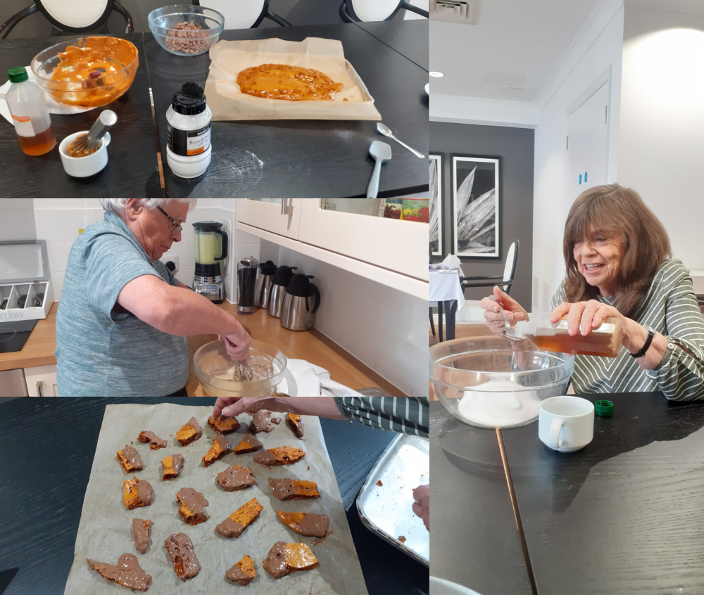 GracewellHealth's tweet photo. Residents at #GracewellofEdgbaston got their hands sticky to make melted chocolate and honey treats to celebrate #WorldChocolateDay 🍫🍯 For more info → https://t.co/4inJUWxlcw https://t.co/Rg3443pTns